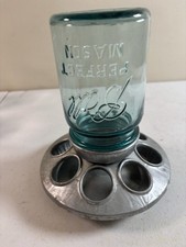 Galvanized Steel  Mason Jar Chicken Feeder NEW Easter Jelly Bean Dispenser