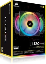 Corsair LL Series LL120 Dual Light Loop RGB LED PWM 3 Fan Pack Black 120 x 25mm