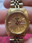 SEIKO Gold Women's Day Date Watch 7N83 0041 Quartz Japan Movement