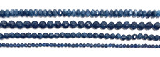 Blue Sapphire Colored Crystal Quartz FACETED ROUND RONDELLE BEADS 15.5" Strands