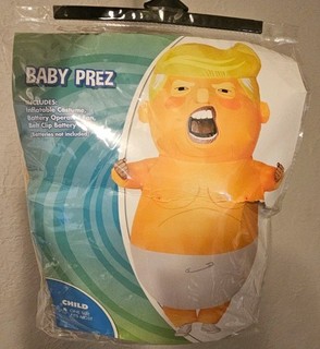 Spirit Halloween Kids Inflatable Baby Prez Trump Costume OS Needs New Battery Pk