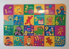 Sesame Street Learning To Count Placemat. Sesame Street Charcacters. USA made.