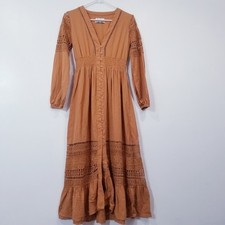 Urban Outfitters Women size XS Brown Lace Detail Kian Dress