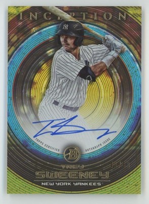 Trey Sweeney 2022 Bowman Inception Gold Auto /50 #PA-TS New York Yankees