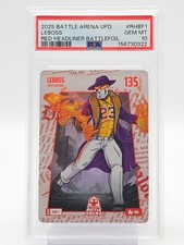 LEBOSS LEBRON JAMES 2025 BATTLE ARENA UPD RED HEADLINER BATTLEFOIL PSA 10 Q5918