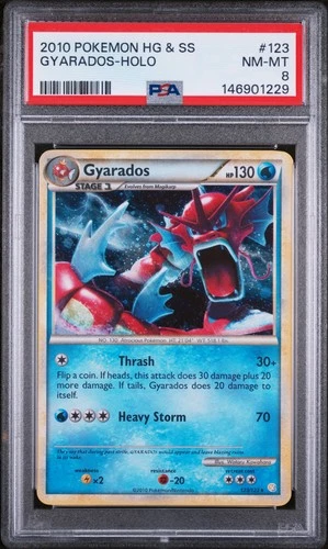 Gyarados 123/123 Holo 2010 Pokemon HeartGold & SoulSilver PSA 8