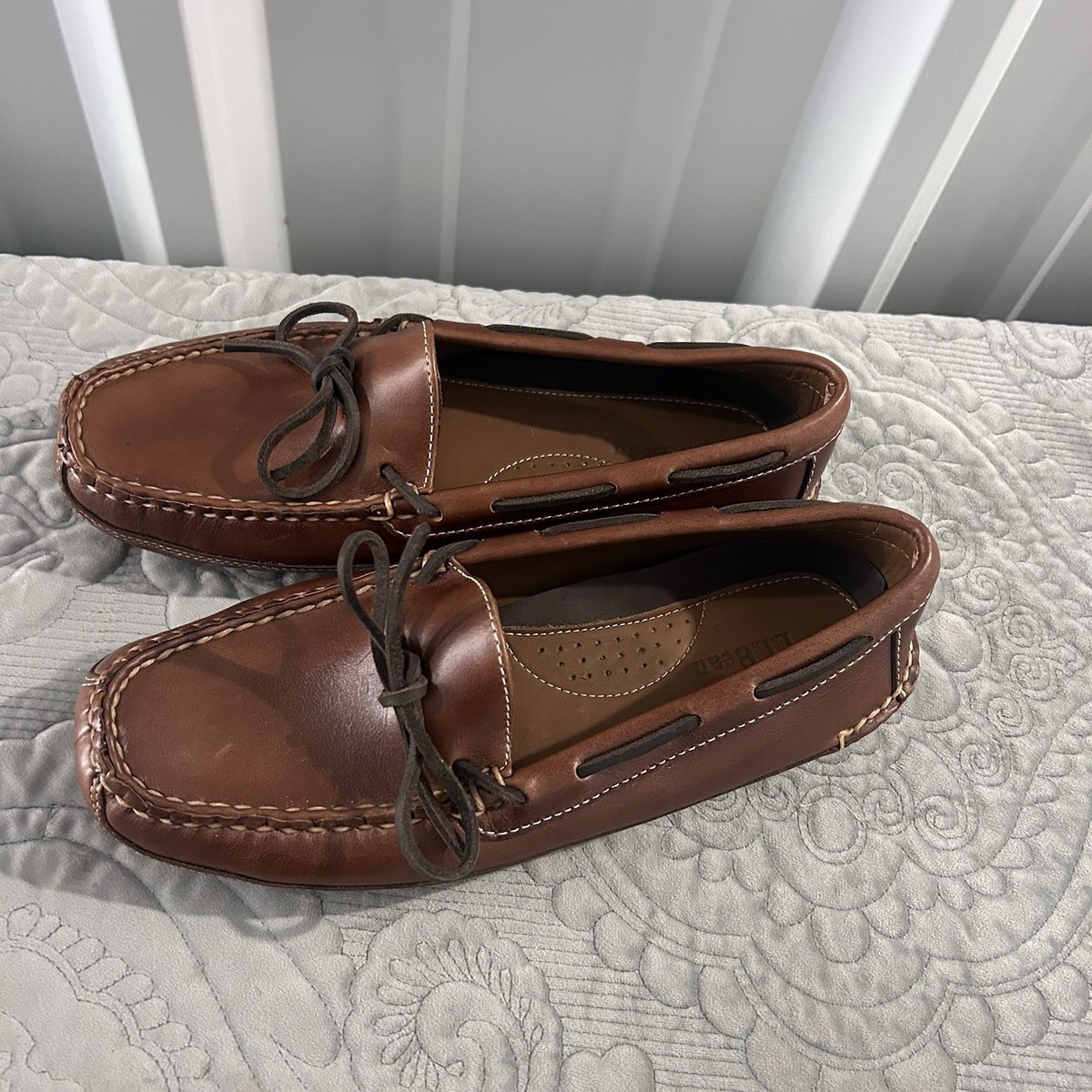 L.L.Bean Handsewn Camp Moccasins Men\'s 12 Brown Leather Comfort Slip-On Shoes Ivy Style main image 2