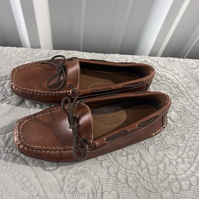 L.L Bean Mens Double-Sole Leather Moccasins Slippers Double sole Handsewn sz 11 LL Bean Handsewn 212164 Mens Leather Flannel Lined Moccasin  main image 3