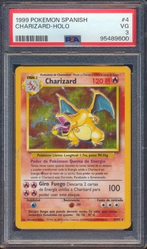 1999 POKEMON SPANISH CHARIZARD #4 HOLO PSA 3!