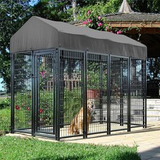Heavy Duty Large Dog Kennel Pet Welded Metal Playpen Animal Cage with Roof Cover