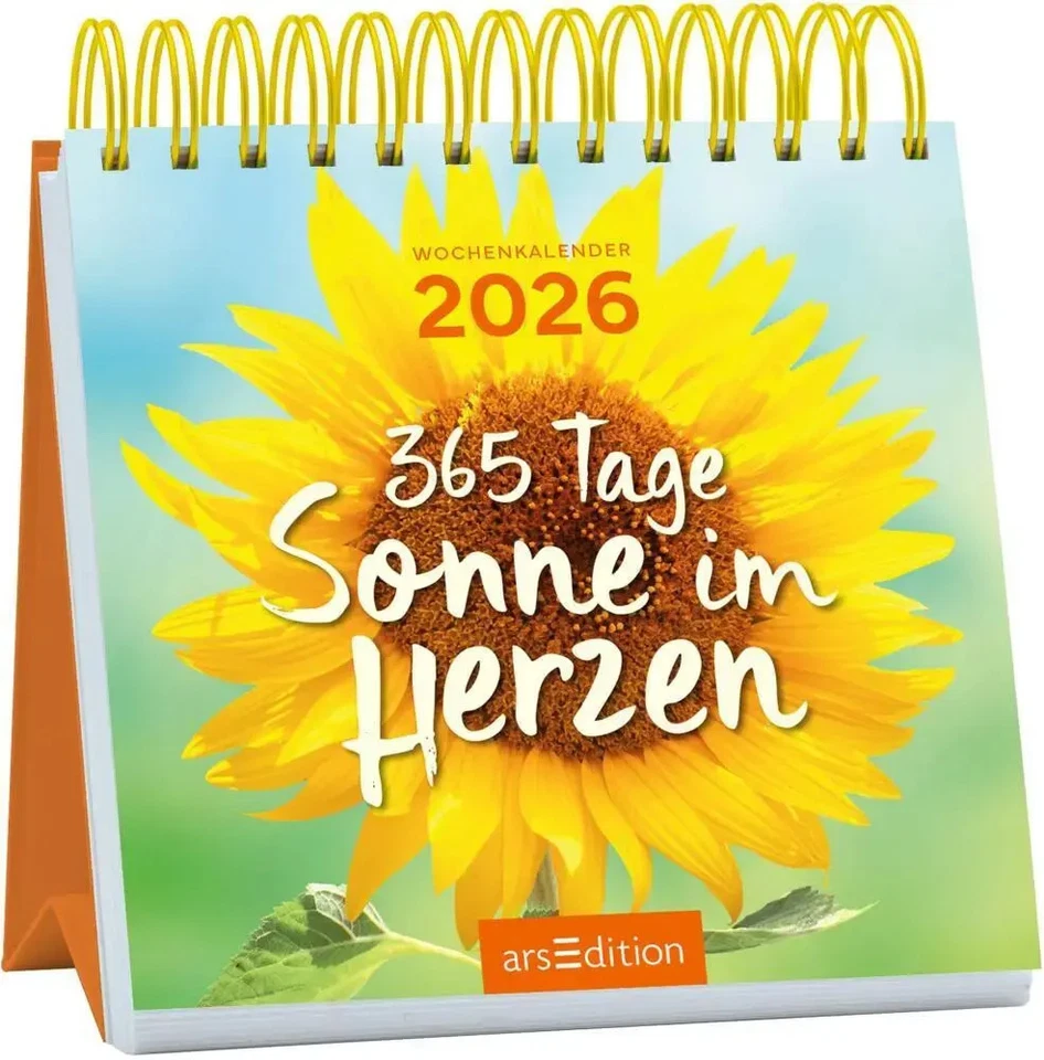 ARS EDITION Mini-Wochenkalender 365 Tage Sonne im Herzen 2026 | Kalender | 108 S. | Deutsch