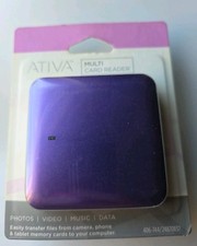 Ativa Multi Card Reader Purple New Sealed USB transfers photos music data video