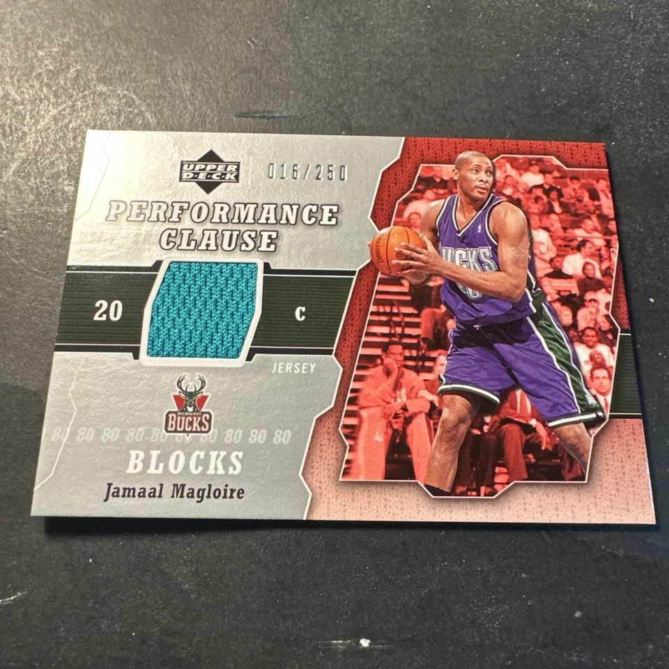 2005-06 UD Performance Clause Jamaal Magloire Game Used Patch 16 /250 Jersey - Image 4 of 4