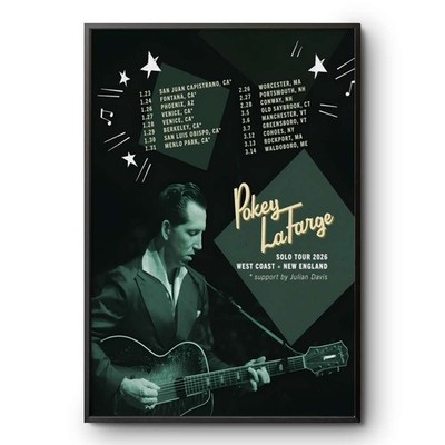 Pokey LaFarge 2026 Solo Tour Poster West Coast New England Folk Music Art Print