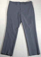 Perry Ellis Portfolio Men's Dress Pants Flat Slim Straight Gray Nailhead 34x30