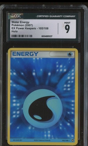 2007 Pokemon Ex Power Keepers #105/108 Water Energy Holo CGC 9 MINT