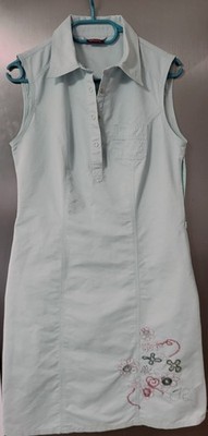 Kleid Damen Biaggini hellblau, Stickerei, Gr. 36, Viscose,schön weich + Geschenk