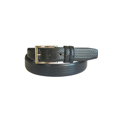 Gürtel aus Kalbsleder 3,5 cm Schwarz Handgefertigt Made in Italien Unisex Neu