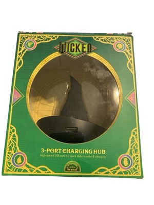 Universal Studios Wicked Black Wicked Witch Hat Charging Hub 3-Ports NEW Sealed