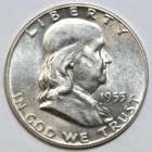 1955 50c Franklin Silver Half Dollar - RAW - Nice Coin / Great Luster