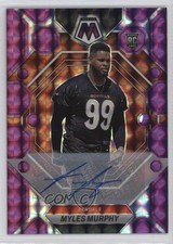 2023 Panini Mosaic Rookies Purple Prizm 23/49 Myles Murphy #351 Auto 4m4