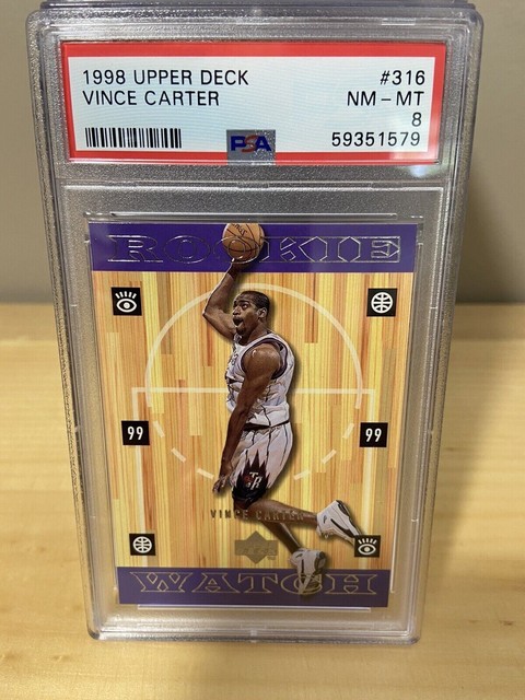 1998-99 Upper Deck Rookie Watch #316 Vince Carter RC PSA 8