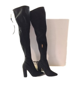 shoedazzle black thigh high boots