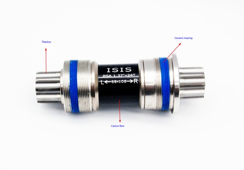 SwishTi Road MTB Cycling Titanium Bottom Bracket 68x108mm ISIS w/Ceramic Bearing - Picture 3 of 5