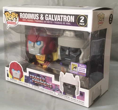 SDCC 2023 Funko Pop 2-Pack w/ Official Sticker Rodimus & Galvatron Transformers