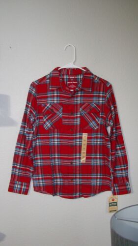 Urban Pipeline Shirt Ultimate Flannel Red Plaid Long Sleeve Boys Large 14/16