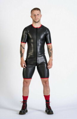 Fetisch Kurzoverall Herren Rv vom Hals bis zur hinteren Taille Superpreis