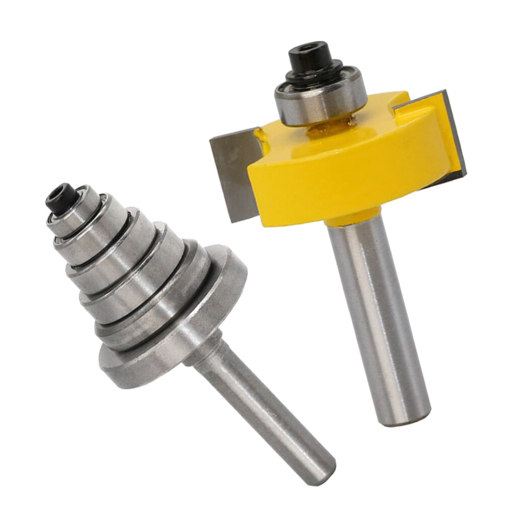 Falzfräser-Bit-Set Mit 6 Kugellagern - 1/4-Zoll-Schaft, Verstellbar Für Tiefen Von 1/8" Bis 1/2", Für Holz & MDF