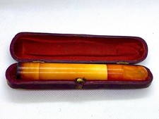 Zigarettenspitze Zigarrenspitze Bernstein Amber im Etui Alt Vintage Antik