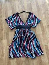 Guess Womens Kimono Style Casey Dress Size 3 Black/Pink/Blue/White