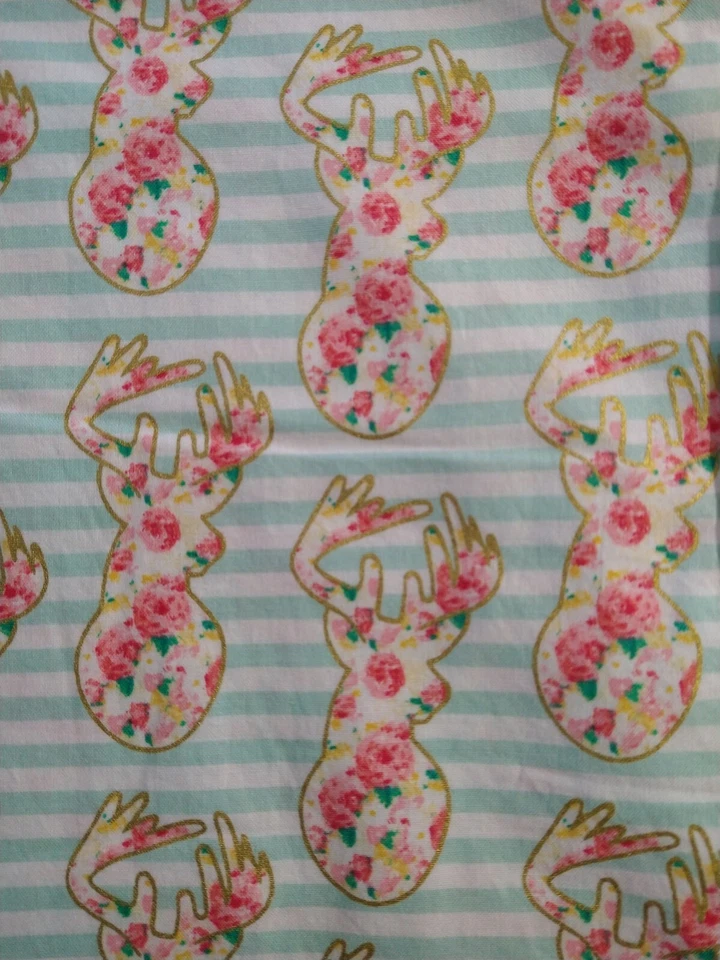 Tela de algodón Riley Blake Just Sayin ciervo menta floral brillante SC6892 BTHY 18x44" Foto 2 de 3