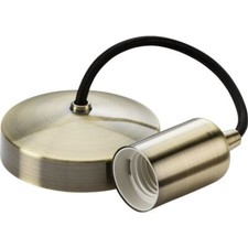 Image of Knightsbridge 6" E27 Contemporary Pendant Set - Antique Brass - 8270AB