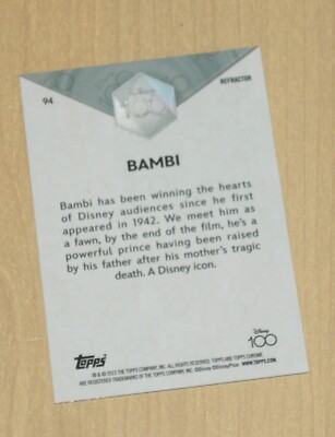 2023 Topps Chrome Disney 100 Years Refractor BAMBI #94 US Seller