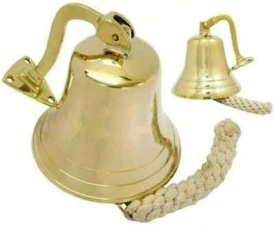 Brass Vintage 6" Ship Bell School,Dinner,Reception,Home Decor Wall Hanging b2 - Image 1 of 4