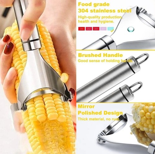 2x Corn Cob Peeler Stainless Steel Thresher Stripper Remover Kitchen Cutter Tool - Picture 6 of 12