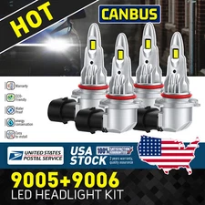 Combo 4 9005 + 9006 LED Headlight Kit Bulbs High Low Beam White 20000LM 100w
