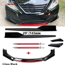 Front Bumper Lip Spoiler Splitter Rear Lip Side Skirt For Nissan Sentra Sedan