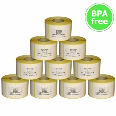 Thermoetiketten für BIZERBA - 58 x 53 mm - 10 bis 30 Rollen - Hülse 40 mm