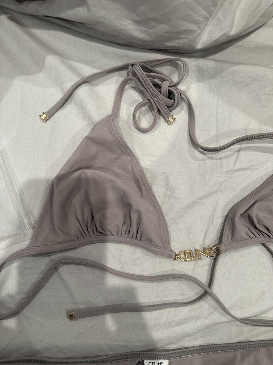 【関税&送料込】Celine Bikini Top BNWT Celine Triomphe Two Piece Bikini Swim in Matte Jersey