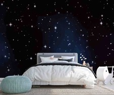 3D Pattern Sky Star Blue Light Self-adhesive Removeable Wallpaper Wall Mural 199