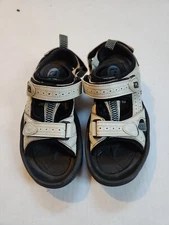 FootJoy FJ 48444 Soft Spiked Golf Sandals Men's 7 M Shoes Gray/Yellow Leather