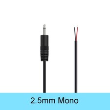 10pcs 25cm Audio Aux Cord 2.5mm Mono Male Plug 2pin Wire DIY Pigtail Cable Black