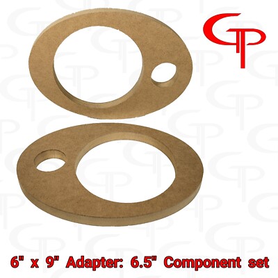 1 Pair 6'' x 9''  MDF Speaker Ring Adapter 6.5'' component set SPEAKER MOUNT Spacer