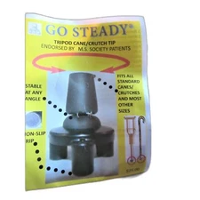 Go Steady Cane Tip/Self Standing tripod Base Replacement Canes Crutches 3/4 in