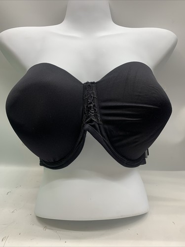 Vanity Fair Women's 74380 Beauty Back Full Figure Strapless Bra 42DD Black - 第 1/10 張圖片