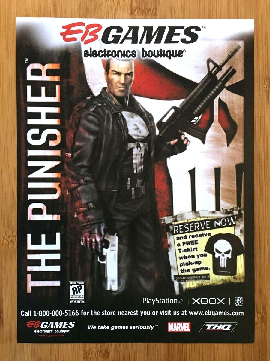 The Punisher PS2 Xbox PC 2004 Print Ad/Poster Official EB Games Promo Art  Marvel